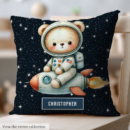 Aangepaste Naam Ruimte Teddy Bear Kussen voor Baby
