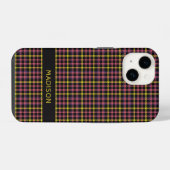 Aangepaste naam ruitpatroon / Schotse ruitpatroon iPhone Hoesje (Achterkant horizontaal)