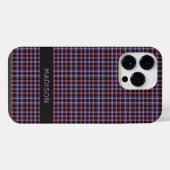 Aangepaste naam ruitpatroon / Schotse ruitpatroon iPhone Hoesje (Achterkant horizontaal)