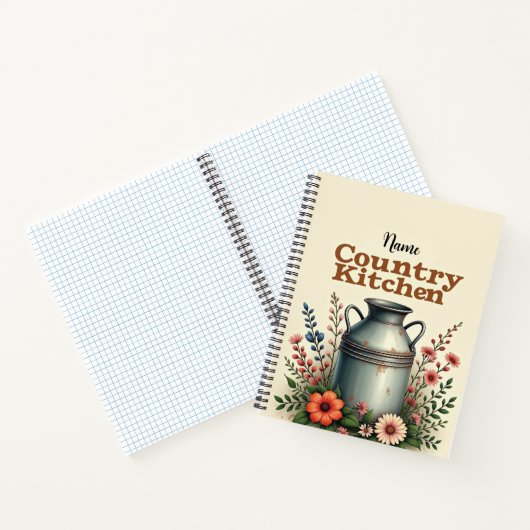Aangepaste naam Rustic Recept Organizer Notitieboek (Binnen)