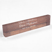 Aangepaste naam Rustic Wooden Brown Desk Naambordje