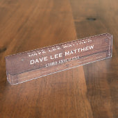 Aangepaste naam Rustic Wooden Pattern Brown Naambordje (Zijkant)