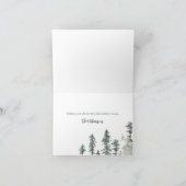 Aangepaste Naam Rustieke Blokhut Aquarel Bos Groen Feestdagen Kaart (Binnen)