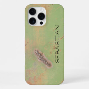 Aangepaste Naam Rustieke Groene Metaalbewerking La iPhone 16 Pro Max Hoesje