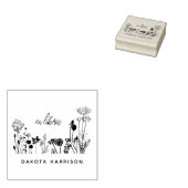 Aangepaste naam Rustieke wilde bloemen Boek  Rubberstempel (Gestempeld)