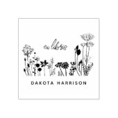 Aangepaste naam Rustieke wilde bloemen Boek  Rubberstempel (Afrduk)
