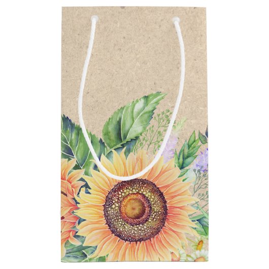 Aangepaste naam | Rustige zonnebloemen Weddenschap Klein Cadeauzakje (Achterkant)