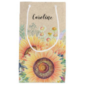 Aangepaste naam | Rustige zonnebloemen Weddenschap Klein Cadeauzakje (Voorkant)