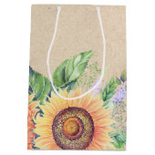 Aangepaste naam | Rustige zonnebloemen Weddenschap Medium Cadeauzakje (Achterkant)