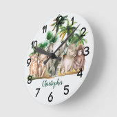 Aangepaste naam Safari Dieren Palm Trees Nursery Ronde Klok (Hoek)