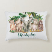 Aangepaste naam Safari Dieren Palmbomen Accent Kussen (Voorkant)