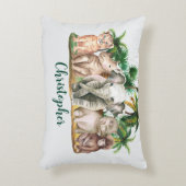 Aangepaste naam Safari Dieren Palmbomen Accent Kussen (Voorkant(Verticaal))