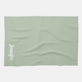 Aangepaste naam sage groen modern theedoek (Horizontaal)
