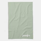 Aangepaste naam sage groen modern theedoek (Verticaal)