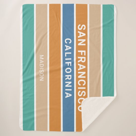 Aangepaste naam San Francisco / JOUW TEKST Sherpa Deken (Voorkant)