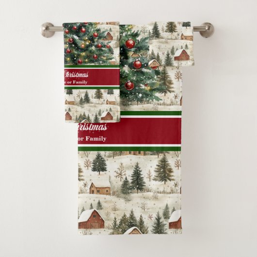 Aangepaste Naam Santa Claus Badhanddoek Gift Set Bad Handdoek (Insitu)