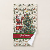 Aangepaste Naam Santa Claus Badhanddoek Gift Set Bad Handdoek (Handdoek)