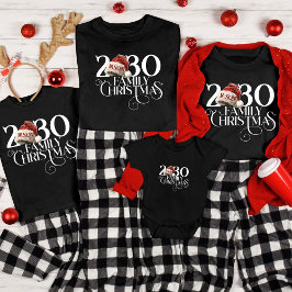 Aangepaste naam Santa Hat Christmas Family Matchin T-shirt