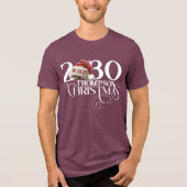 Aangepaste naam Santa Hat Christmas Family Matchin Tri-Blend Shirt (Voorkant)