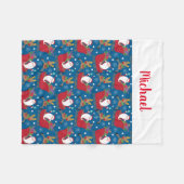 Aangepaste naam Santa Reindeer Aangepast kerstfees Fleece Deken (Voorkant (Horizontaal))