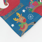 Aangepaste naam Santa Reindeer Aangepast kerstfees Fleece Deken (Hoek)