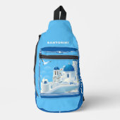 Aangepaste naam Santorini Griekenland Sling Bag (Voorkant)