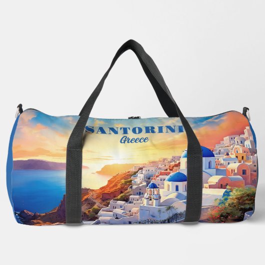 Aangepaste naam Santorini Griekenland Sunset Plunjezak (Voorkant)