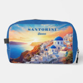Aangepaste naam Santorini Griekenland Sunset Toilettasje (Voorkant)
