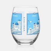 Aangepaste naam Santorini Griekenland Wijnglas Zonder Voet (Voorkant)