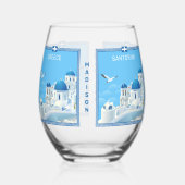 Aangepaste naam Santorini Griekenland Wijnglas Zonder Voet (Rechts)