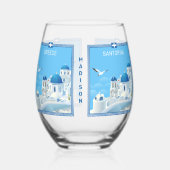 Aangepaste naam Santorini Griekenland Wijnglas Zonder Voet (Links)