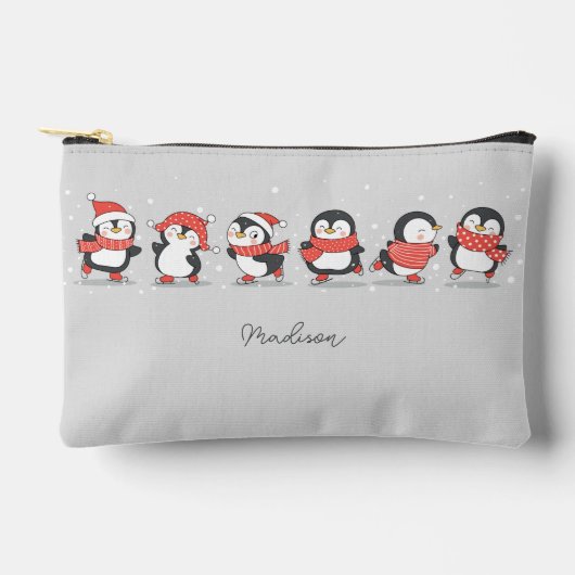 Aangepaste naam schaatspinguïns etui (Voorkant)