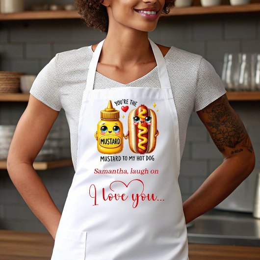 Aangepaste naam Schattig eten Beste Valentijnsdag  Schort