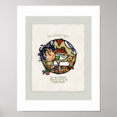 Aangepaste naam! Schattig Italiaans Cook Spaghetti Poster (Voorkant)