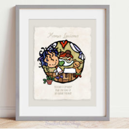 Aangepaste naam! Schattig Italiaans Cook Spaghetti Poster