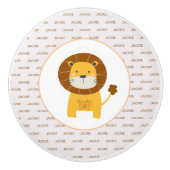 Aangepaste naam schattig Lion unisex oerwoud thema Keramische Knop (Voorkant)