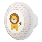 Aangepaste naam schattig Lion unisex oerwoud thema Keramische Knop (Rechts)