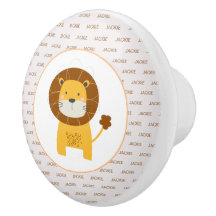 Aangepaste naam schattig Lion unisex oerwoud thema