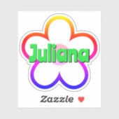 Aangepaste naam Schattig Madeliefje Bloem Omlijnin Sticker (Vel)
