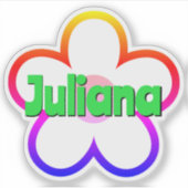Aangepaste naam Schattig Madeliefje Bloem Omlijnin Sticker (Voorkant)