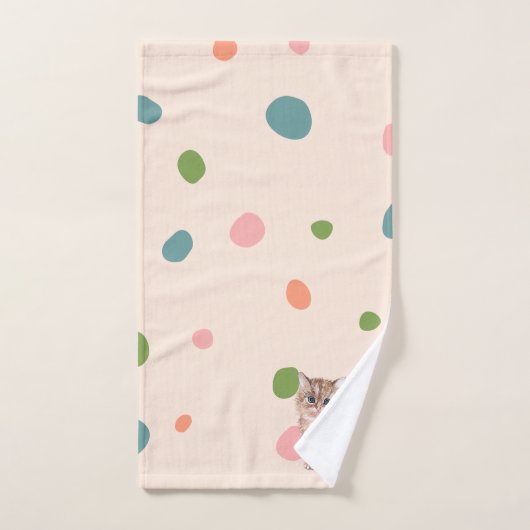 Aangepaste naam schattig modern Kat kat kitten sti Bad Handdoek (Handdoek)