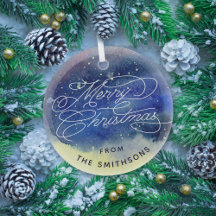 Aangepaste naam Schattig Navyblauw Prettig Kerstfe