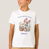 Aangepaste naam schattig paashaas t-shirt (Voorkant)