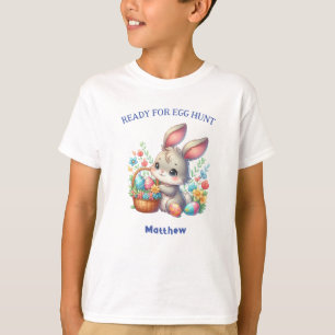 Aangepaste naam schattig paashaas t-shirt