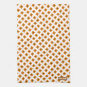 Aangepaste naam schattig patroon oranje witte groe theedoek (Verticaal)