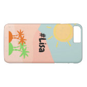 Aangepaste naam Schattig zomerpatroon zonneblauw Case-Mate iPhone Case (Achterkant (Horizontaal))