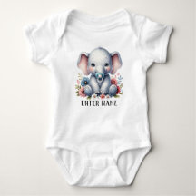 Aangepaste Naam Schattige Baby Meisje Olifant Baby