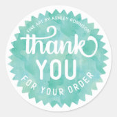 Aangepaste naam Schattige Bedankt voor de onderste Ronde Sticker (Voorkant)