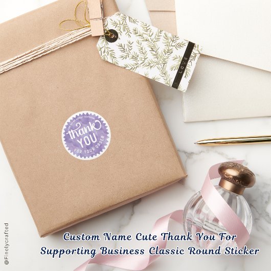 Aangepaste naam Schattige Bedankt voor de onderste Ronde Sticker