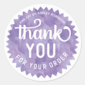 Aangepaste naam Schattige Bedankt voor de onderste Ronde Sticker (Voorkant)